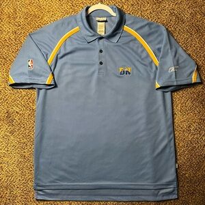Denver nuggets Reebok Men’s Light Blue Polo with Yellow Accents